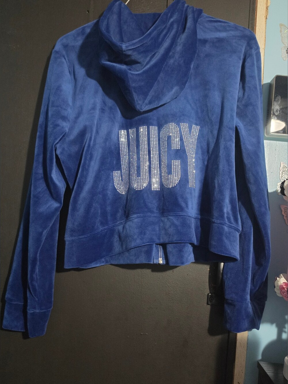 Juicy Couture Blue Velour Zip Hoodie